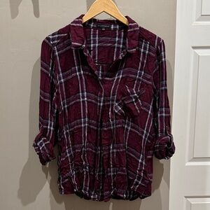 Staccato Burgundy Plaid Button-Down Shirt